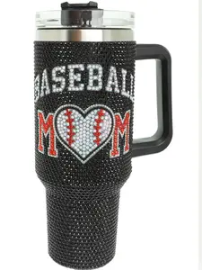 Baseball Mom Rhinestone Tumbler 30 oz