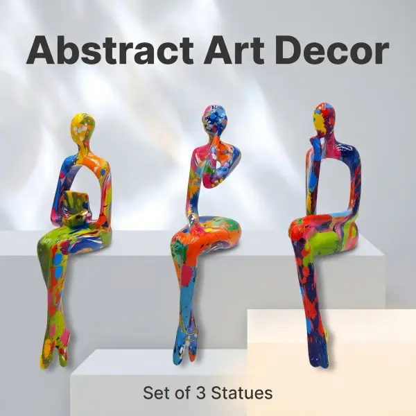 Bohemian Style Gradient Colored Resin Hanging Ornaments - Abstract Human Figure Art with Vibrant Color Transitions, Indoor Home Decor for Christmas, Thanksgiving, Mother’s Day, Father’s Day, Graduation - No Electricity Needed Matte Unique Art Pieces