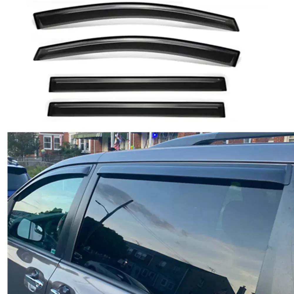 4PCS Dark Smoke Tint Side Window Visors for Toyota Sienna 2011-2020, Car Exterior WeatherShield Rain Deflectors, Sun Covers, Car Accessories, Vehicle Exterior Add-Ons, Accessories For Car