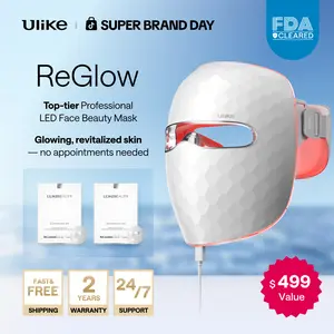 Ulike Red Light Therapy for Face, 2-Year Warranty，ReGlow LED Light Therapy Facial Mask With Red, Blue, Yellow &Infrared Red Light, 4-in-1 Modes for Firming, Rejuvenation, Brightening & Clearing, 360°Mirror Reflection