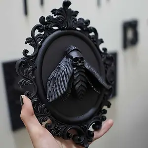 3D Gothic Vintage Moth Raven Pendant, 3D Detailed Frame Design, Retro Home Decor, Wall Hanging Decor, Perfect for Living Room or Office