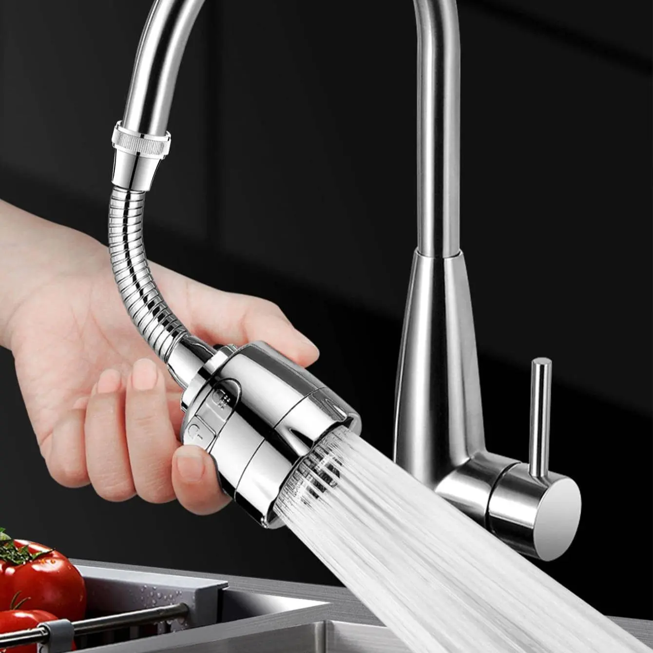 Kitchen Faucet Aerator, Swivel Faucet Aerator, 1 Piece Rotatable Splash-proof Faucet Tap Aerator, Kitchen Bathroom Gadgets, Rotatable Rotary Faucet, Faucet Aerator Extender, Faucet Aerator Extension