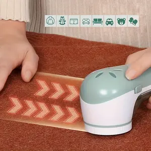 [Portable Lint Remover] 2 Blades Portable Electric Lint Remover |   USB Rechargeable Shaver For Clothing, Furniture, And Carpet With 1 Cleaning Brush, Effective Pill Fuzz Removal, Lint Balls Bobbles, Cleaning Machine