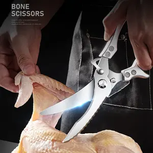 1pc Kitchen Scissors, Stainless Steel Chicken Bone Cutter, Strong Multifunctional Food Clip, Cooking Tool for Fish and Meat