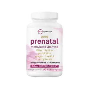 Micro Ingredients Pure Methylated Prenatal Vitamins for Women, 240 Veggie Capsules