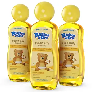 Ricitos de Oro Baby Safe Chamomile Extract Shampoo - Gentle, Tear-Free, Paraben-Free Formula for 24 Months+ Babies, All Skin Types, Natural Lightning, Soft Conditioning, Daily Use, 8.4 fl oz, 3-Pack