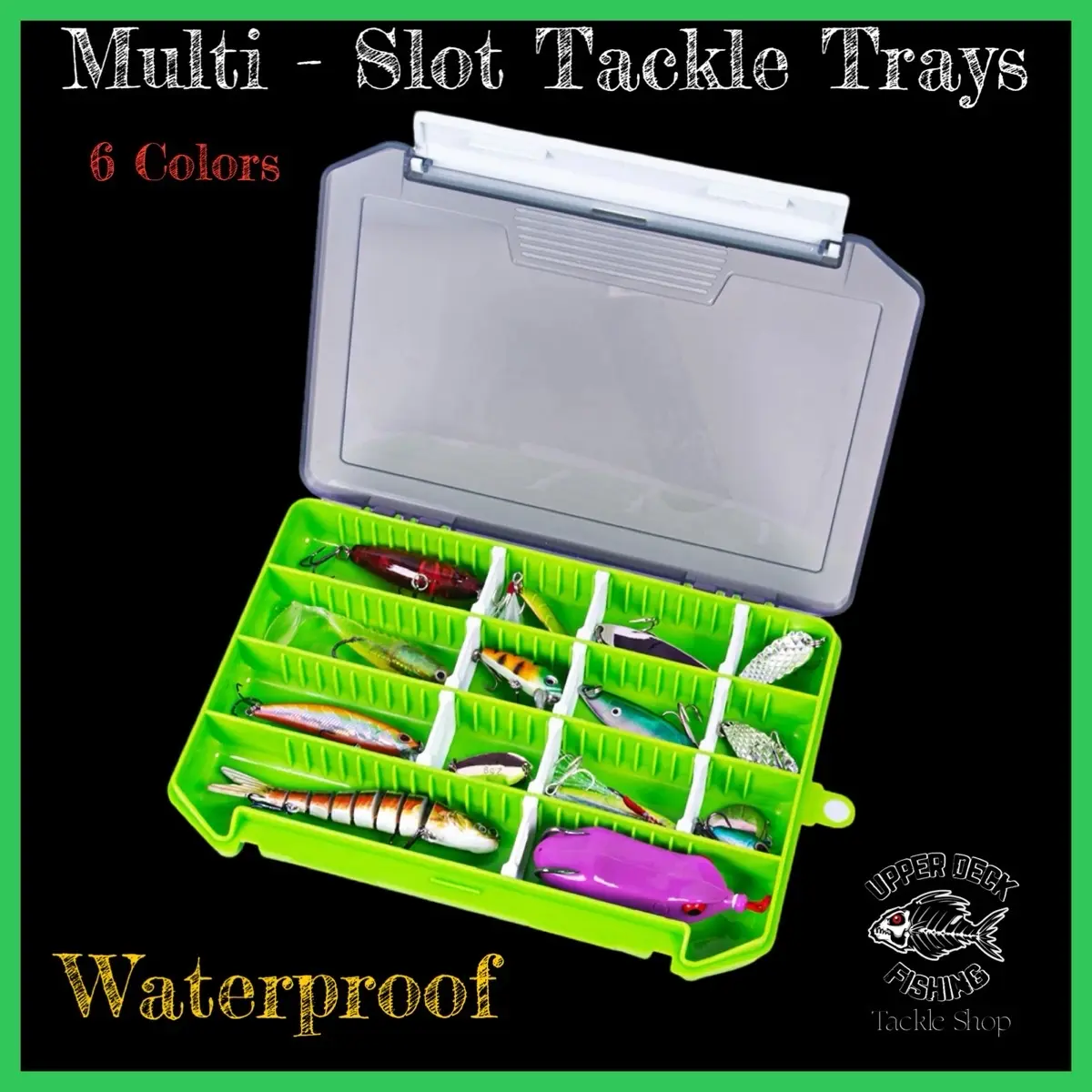 Waterproof Tackle Trays with Multiple Slots