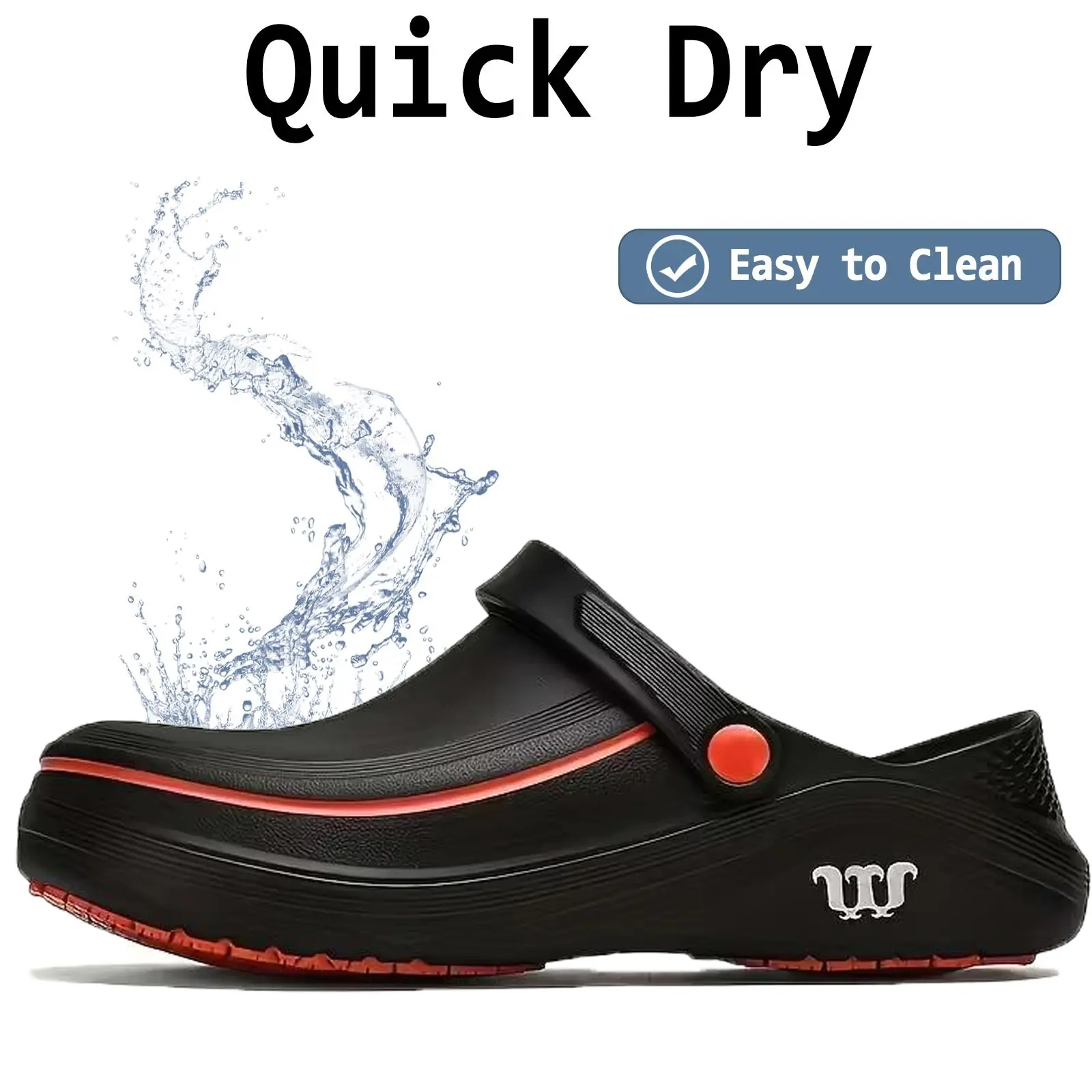 Affordable Mueller chef shoes,beach shoes,wide toe chef shoes,slip-resistant, oil-resistant, waterproof, comfortable, easy to clean, suitable for both men and women, ideal for kitchen, nursing, gardening, and catering work.