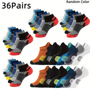 12/24/36 pairs running sports deodorant and sweat-absorbing low-top socks, comfortable and breathable, , daily outdoor wear, suitable for all seasons