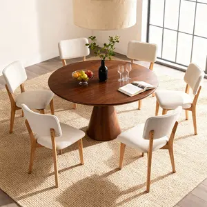 ZZW Set of 2/4/6 Modern Wood Dining Chairs – Stackable Design, Easy Clean, Simple Assembly in 10 Mins, for 4-Seat Kitchen Table, Natural Oak Finish