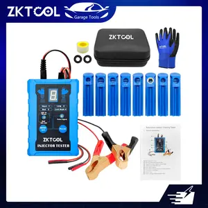 ZKTOOL Universal Fuel Injector Test, Cleaning & Diagnostic Tool Kit for Car Repair, Automotive Tools with 8 Pulse Modes, 4-Wire Dual Channel, 8-Size Adapters, USB Rechargeable Multimeter, Voltage Tester