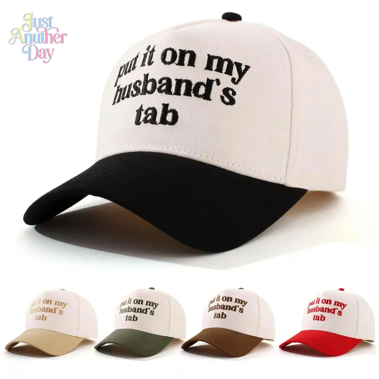 Put It On My Husband's Tab Trucker Hat - Adjustable Snapback Baseball Cap with Embroidered Letters for Men & Women - Perfect Gift for Father's Day