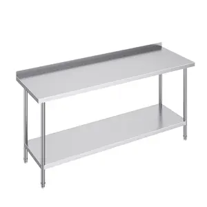 24 X 72 X 36 Inch Stainless Steel Work Table For Commercial Kitchens, Heavy Duty Food Prep Table With Adjustable Height, Durable Metal Work Counter For Restaurant, Hotel, Cafe, Bakery, Catering And Home Use
