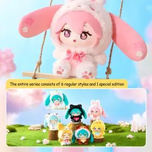 MINISO Hatsune Miku Vinyl Plush Blind Box Pendant,Adorable Animal Styles,Cute Anime Peripheral Collectible,Soft Stuffed Plush Keychain Bag Pendant,Miku Design with Forest Creature Theme Ideal for Collectors,Gift for Fans Kids Students Adults