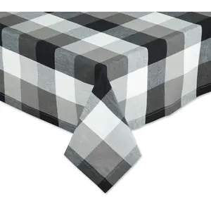 Design Imports 60x120" Tri Color Check Tableclo th