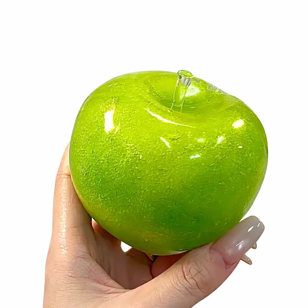 Chiboki Slushie Green Apple Squishy - Moldable Non-Rebound Crunchy Stress relief | For Medium Grip Strength, Desktop Ornament for Adults, Portable Office Decompression Decor, Ideal Party Favor & Holiday Gift