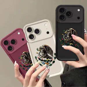 Mexican Golden Eagle Badge & Flag Smartphone Case, Soft TPU Casing with Anti-Drop, Shockproof, Non-Slip Protection, Multiple Colors Accessory for iPhone 17 Pro Max, 16, 15, 14, 13, 12, 11 Pro Max - Ideal Gift, Phone Accessories, Cover, Protective, Protect