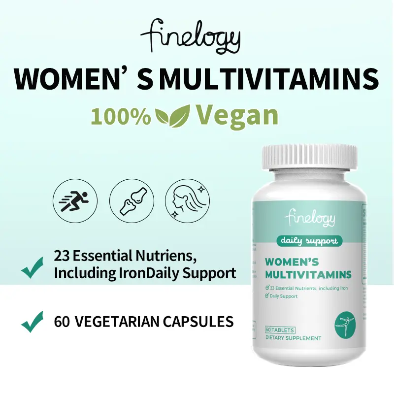 Finelogy Women's Multivitamins | 23 Essential Nutrients, including Iron Daily Support | 60  Vegetarian Capsules