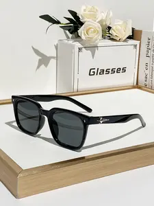Men's Square Frame Fashion Glasses, Casual Style, Vintage Look, Holiday Gift, Durable Trendy Design, Stylish Decorative Eyewear