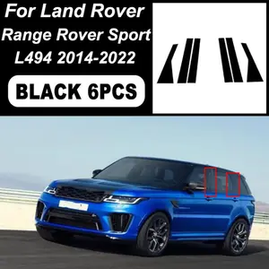 For Land Rover Range Rover Sport L494 2014-2022, 6Pcs Glossy Black B C Pillar Post Cover Car Sticker Window Door Decorative Accessories