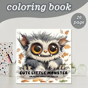 Innovative Fun Adult Coloring Book with Cute Monsters Theme, Stress Relief, High-Quality Thick Paper, Perfect Gift for Christmas & Halloween