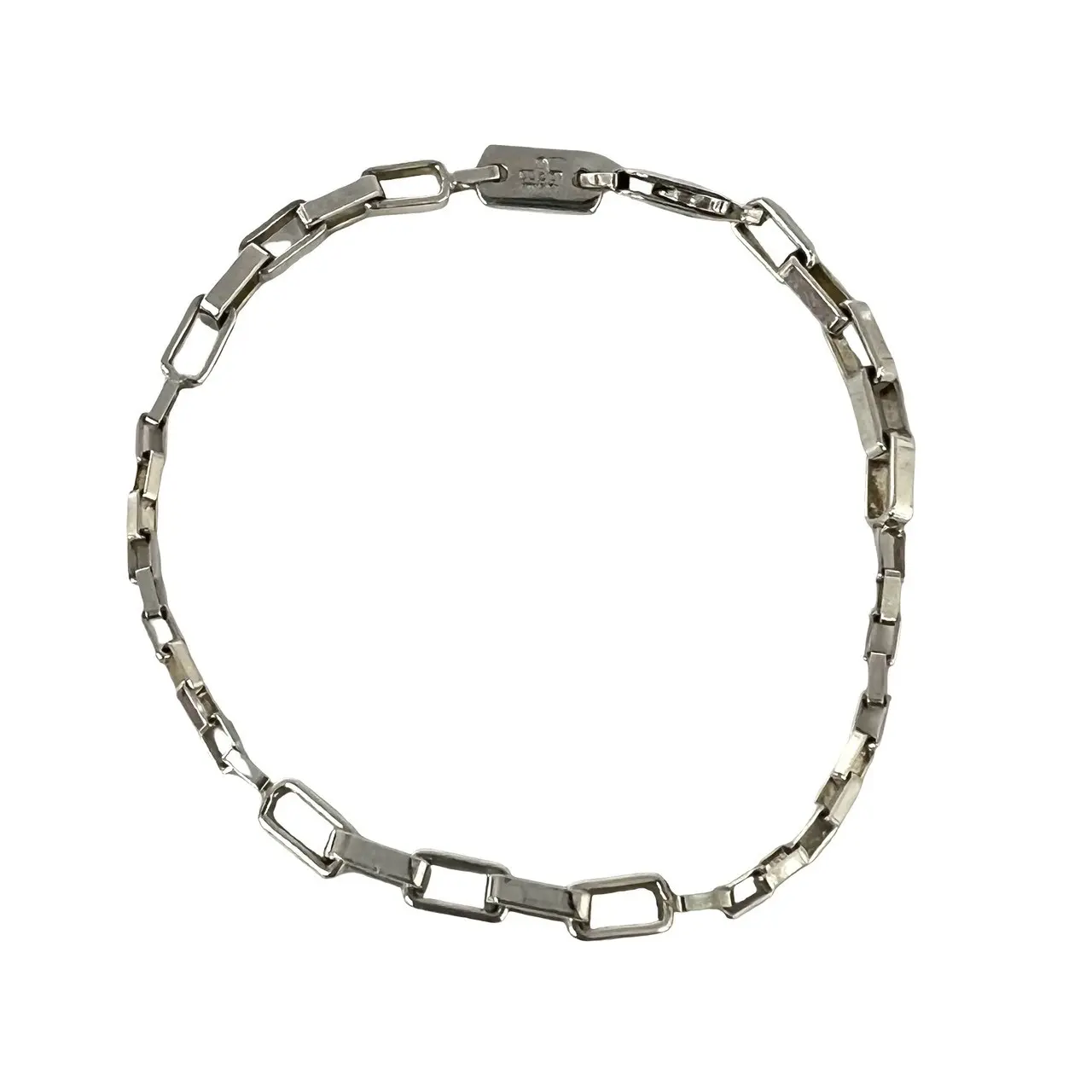 Pre-owned GUCCI Sterling Silver 925 (Ag925) Small Leather Goods Silver Bracelet