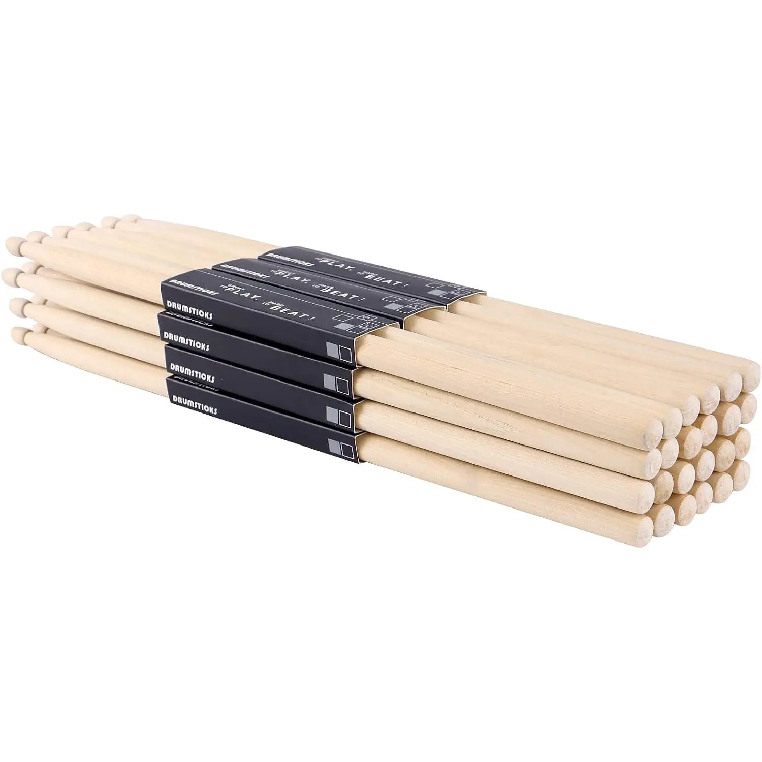 12 Pairs Drum sticks 5A Classic Maple  Drumsticks  Tip Drumstick for Adults  and Beginners