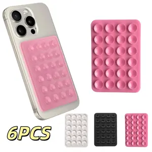 6PCS Phone Case Suction Cup, Hands-Free Phone Accessories Holder for Selfies and Videos,Adhesive Stand Sticky for Cell Phone