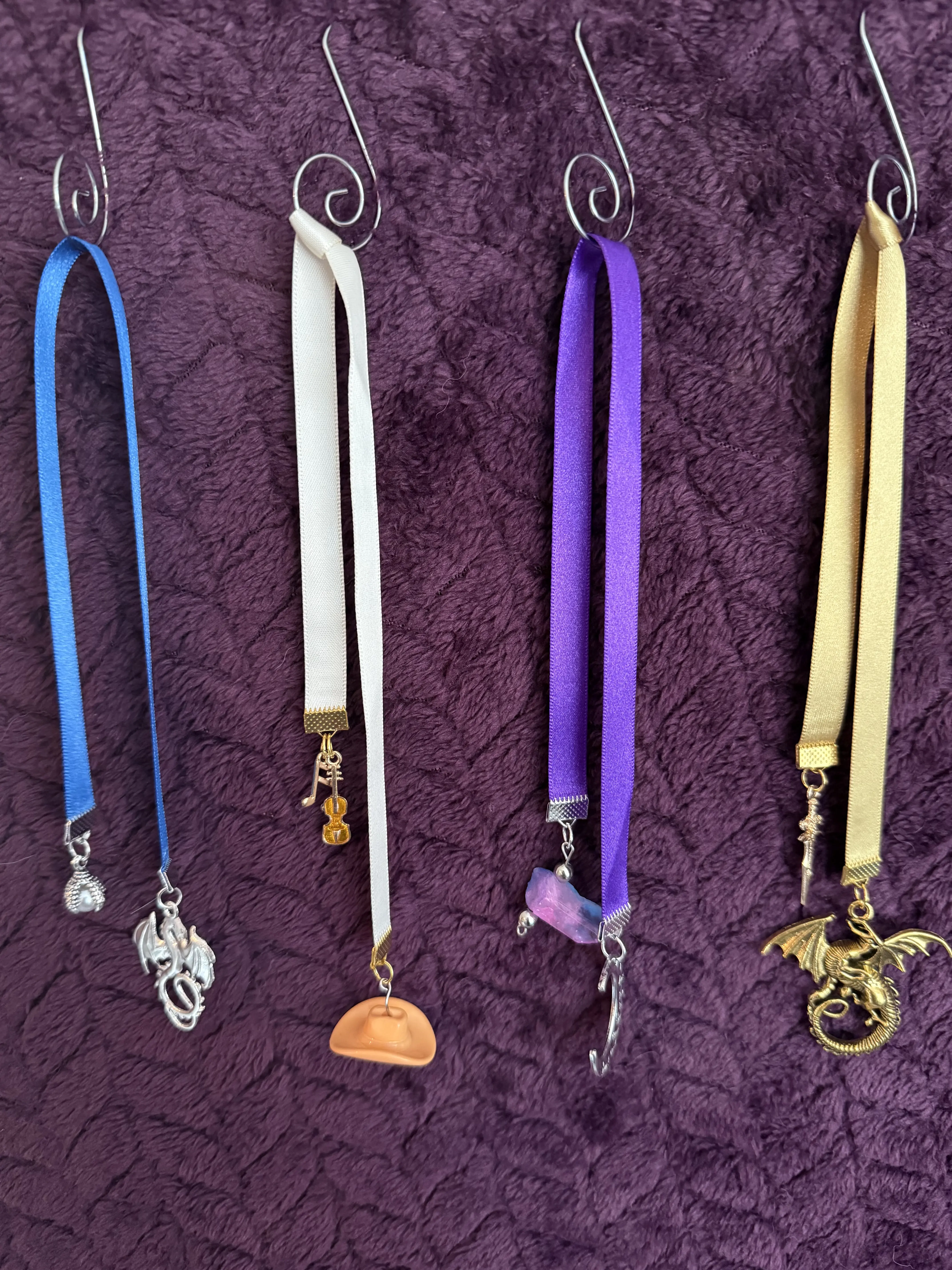 Charm Ribbon Bookmarks, 2 Types - Velvet, Silk Materials, Thoughtful Gift for your favorite bookworm!!
