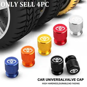 4Pcs Metal Car Wheel Tire Valve Caps Stem Case Cover For Toyota RAV4 Corolla Camry Frontier Supra C-HR Hilux Tacoma Prado Tyre Caps