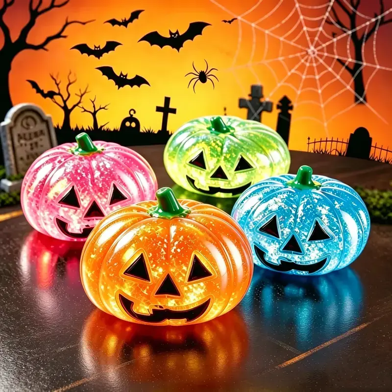 Halloween Pumpkin Squishies, Slow-Rebound Stress Relief Fidget Toy for Anxiety & Relaxation - Festive Party Supply, Cake Decoration Home Accessory, Halloween Squishies