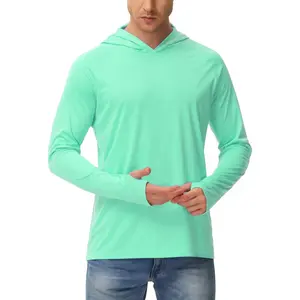 Sun Shirt UPF 50+ Men's Fishing Shirt Long Sleeve UV Protection Hoodie Rash Guard for Swimming Running Hiking