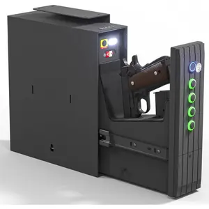 Biometric  Safe for , 3 Way Quick Access Auto Sliding Door Bedside  Safe for Nightstand, Desk,  with Fingerprint, PIN Code, Key Lock, LED Light, and Silent Mode