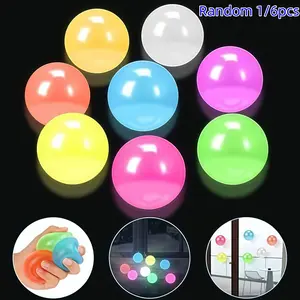 Night Light Stress Relief Ball, Transparent Stretchable Tpr Wall Stick Ball, Portable Sensory Relaxation Toy, Perfect for Festive Gifts, Stress Relief Fidget, Anxiety Reducing Ball