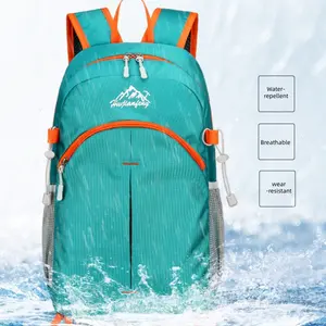 Outdoor Foldable Backpack, Nylon Waterproof Travel Sports Bag, Large Capacity Lightweight Shoulder Bag, Sporty Style