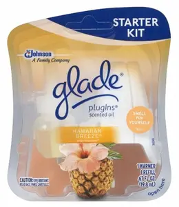 Glade Hawaiian Breeze Scented Oil Starter Kit, Johnson Wax 73099 Room Fragrance Aroma Freshener