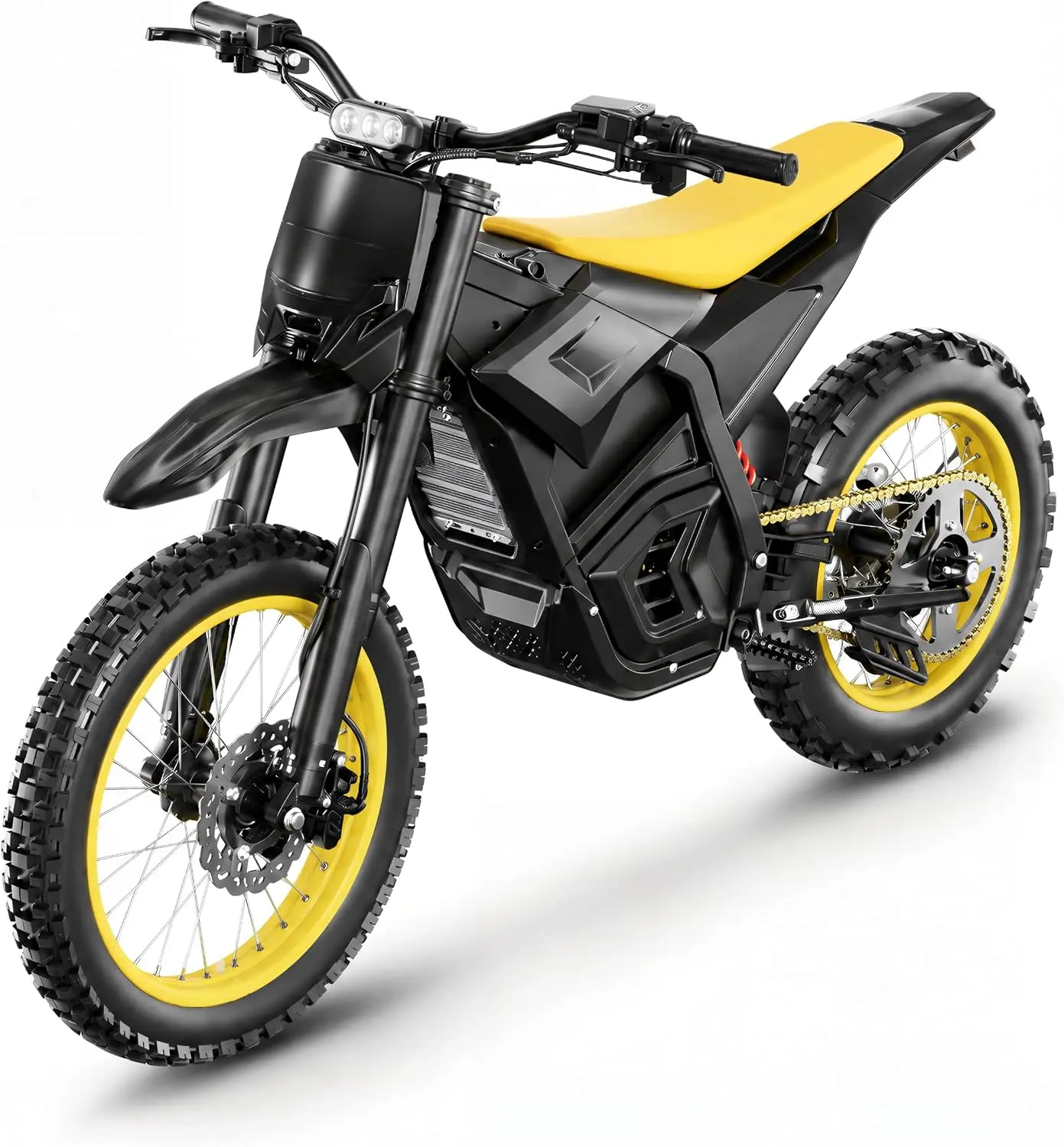 Q1 Adult Electric Dirt Bike, 5500W 57 MPH Off-Road Motorcycle, 60V 30Ah 65-mi Long-Range Battery, Dual Hydraulic Brakes, Full Suspension, 14"/12" All-Terrain Tires