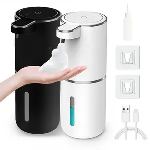 FEELSO Soap Dispenser Automatic Touchless Foaming USB Rechargeable Electric Wall Mounted 4 Levels Adjustable Foam Pump for Bathroom Kitchen Dish Soap Leak Proof