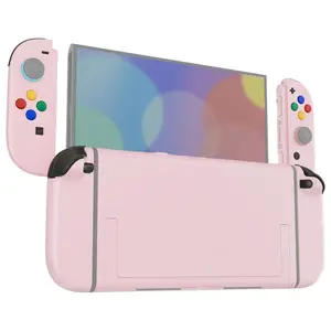 eXtremeRate DIY Replacement Shell Buttons for Nintendo Switch 2, Full Set Rear Back Plate Controller Housing with Button for Switch 2 Console & Joycon 2 - Deluxe Version - Cherry Blossoms Pink