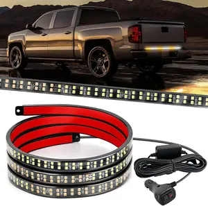 Nilight 48 Inch Truck Tailgate Strobe Light Strip Tail Bar Rear Window Working Lamp Ultra-Bright Double Row 288 LED for Pickup Trailers Construction Vehicles Car SUV, Amber White