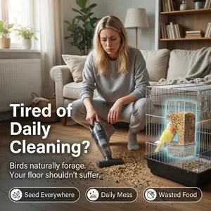 Transparent Bird Feeder, Automatic Spillproof Durable Easy to Clean Acrylic, Seed Mixture Dispenser for Cage, Suitable for All Birds, Outdoor Bird Feeder, for Parrot User Outside