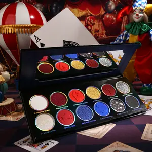 De´lanci Circus Nightmare  Red Blue Multichrome Eyeshadow Palette, High Pigment Metallic Silver Shimmer Eyeshadow for Goth, Clown/Joker Smoky Makeup,  Dollar Tree makeup  Cosmetic