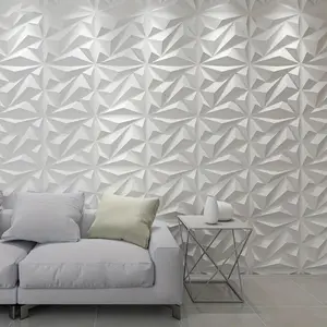 FLOLEOPA Lightweight PVC Plastic Wall Panels, Waterproof and Fire-Resistant, 11.8x11.8 inches, Approx. 1mm Thickness, Ideal for Living Rooms, Bedrooms, Hotels, Offices, Game Rooms, and TV Feature Walls, Includes Installation Tape