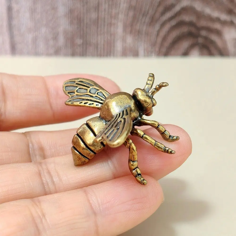 Elegant Brass Bee Collectible Figurines, Brass Material, Home Office Car Decoration, Versatile Placement, Animal Statue, Collectors Gift, Decorative Ornament, Figurines For Collectors, Animal Collectibles, Interior Decoration Accessories, Desktop Figurine