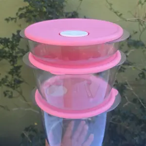 Crystalware Set 800ml 2L 3.3L Microwave & Freezer Safe Containers with Pink Lids for Storage and Cooking Multipurpose Food Organizer