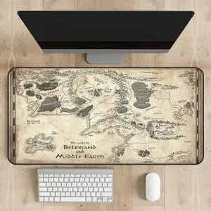 Beleriand Middle Earth Map Desk Mat Mouse Pad, Lord of the Rings LOTR Tolkien Gifts, Silmarillion Fantasy Home Office Decor, Desk Accessories Gift, Anime Fans Art, LOTR Merch