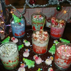 Holiday Xmas Candles Jars 8 .OZ