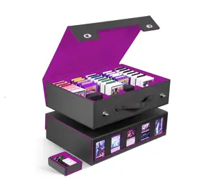 ZLCA MTG Storage Box 5-Row with Handle, MTG Deck Box Holds 3900+ Trading Cards with Portable Handle Removable Dice Tray, Commander Display Card Case for Toploader TCG PTCG Sport Card