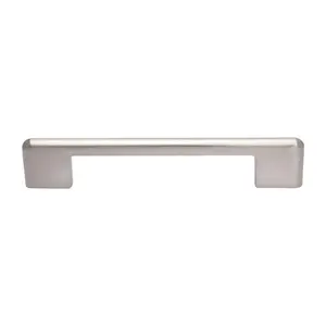 212 MAIN Vintage Finish Decorative Cabinet Drop Pull Handle - Die-Cast Zinc Metal Hardware, Hand-Finished Brushed Nickel, 5.0" Center-to-Center for Cabinets, Drawers