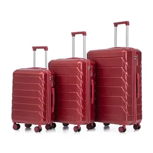 3-Piece ABS Luggage Set, 20/24/28'' Hard Shell Suitcases with Spinner Wheels & Combination Lock – Lightweight Carry-On & Checked Travel Luggage, Ideal for Trips & Vacations